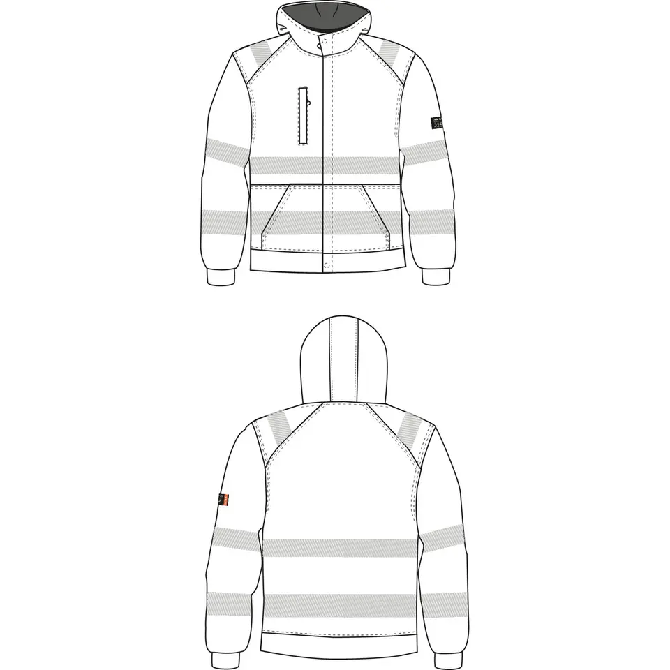 FR HI-VIS Sweatjacke 1/1 Arm - PFAS + Metallfrei