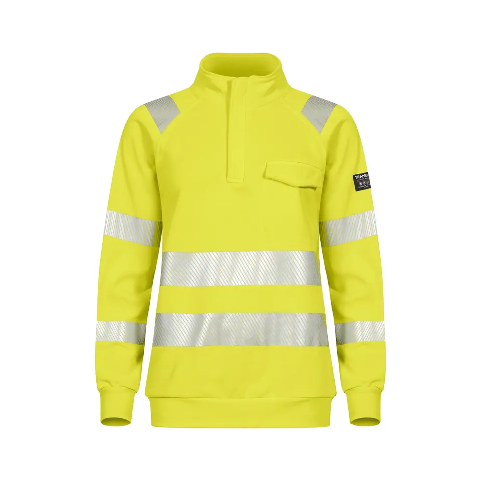 Flamskyddad half-zip damsweatshirt